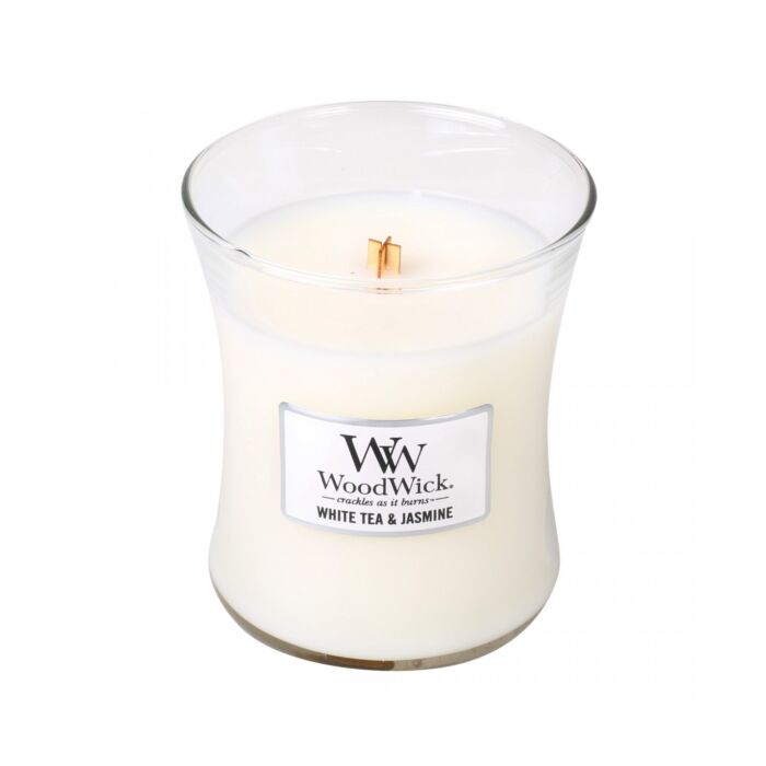 WoodWick® Medium Candle - White Tea & Jasmine-1